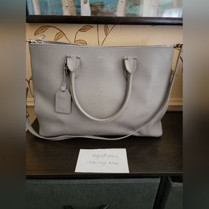 EUC Ralph Lauren Newbury gray saffiano silver hardware